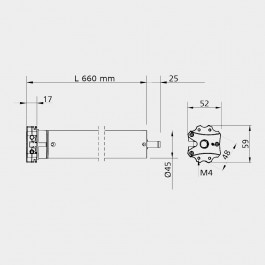 Moteur radio 50 Nm de volet roulant pour tablier jusqu'à 95 kg (axe ZF de 54 mm)