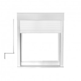 Fenêtre avec volet roulant manivelle PVC H 60 x L 60 cm 1 vantail