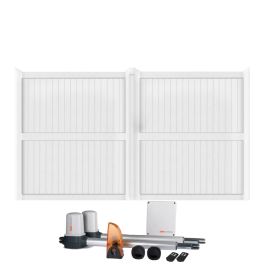 Portail battant électrique PVC blanc GUÉRANDE H160